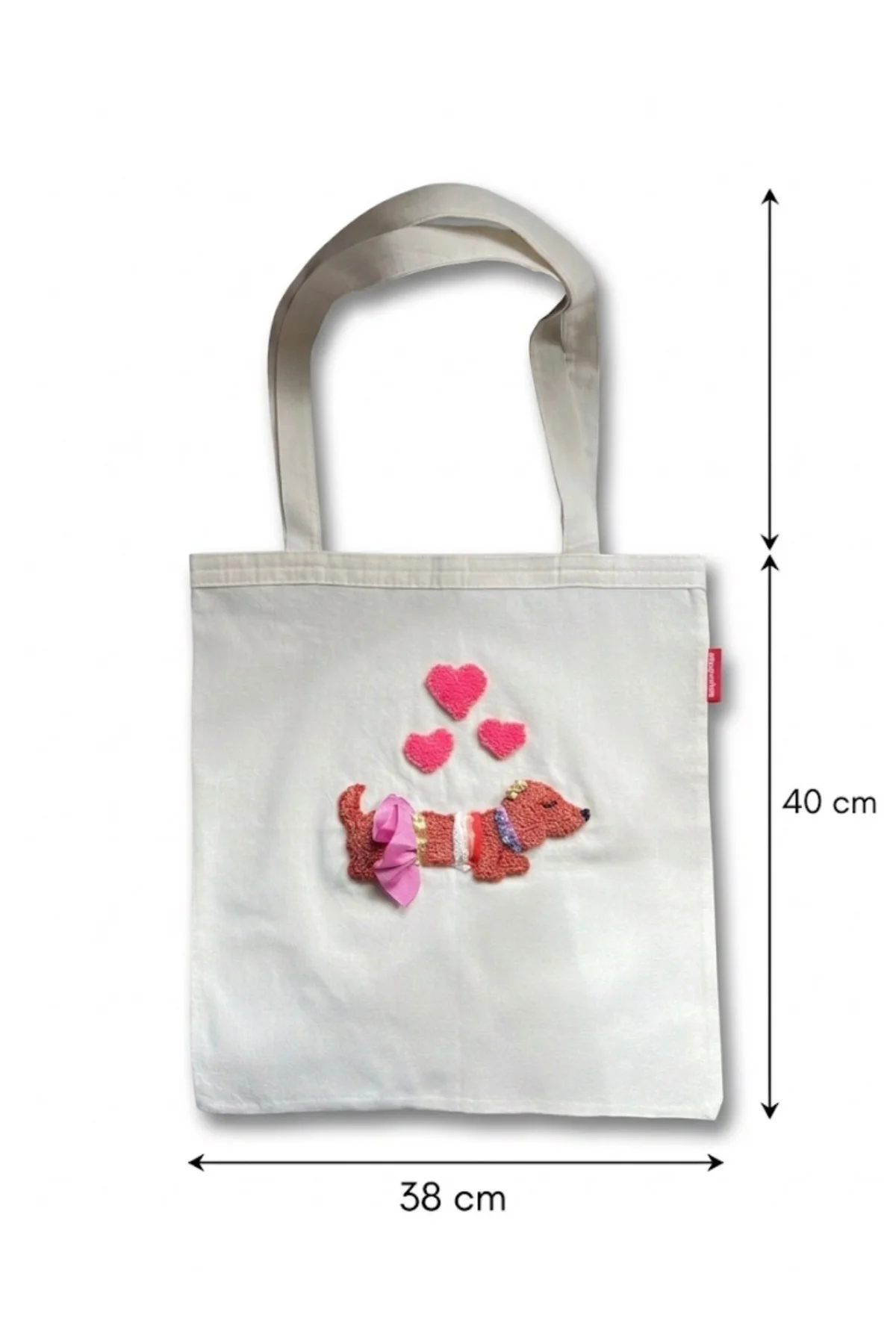 Köpek Desenli Kanvas Çanta
