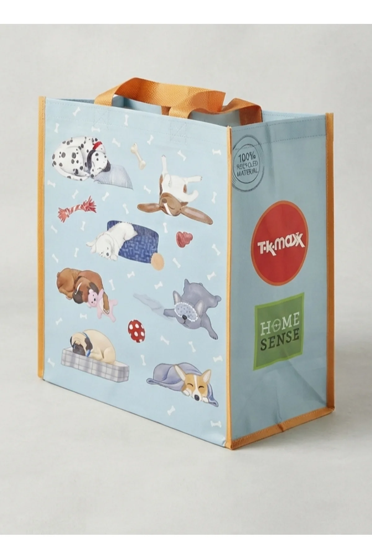 Köpek Desenli Mavi Çok Amaçlı Alışveriş Çantası