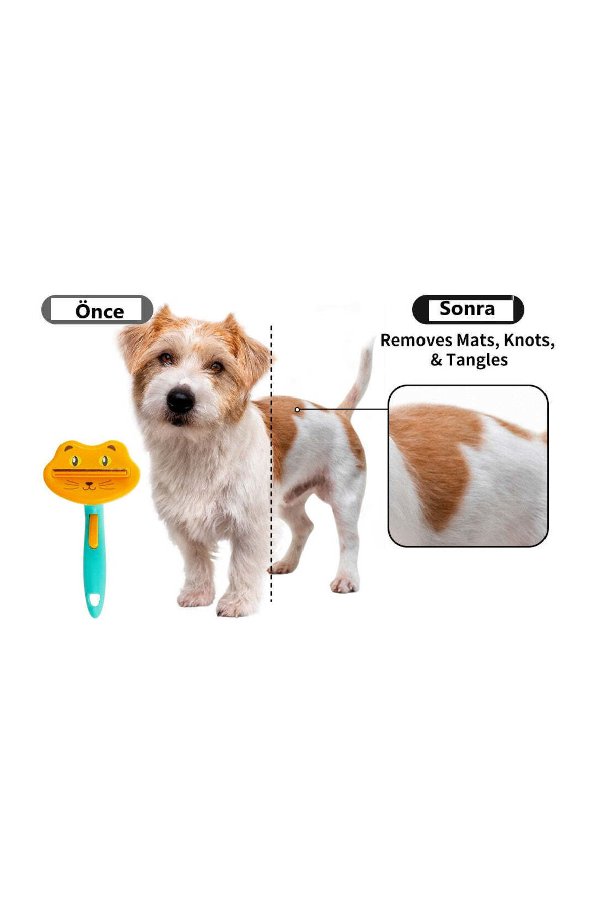 Gigi Panda Köpek Kedi İçin Tüy Dökücü Fırça Paslanmaz Çelikli Evcil Hayvan T