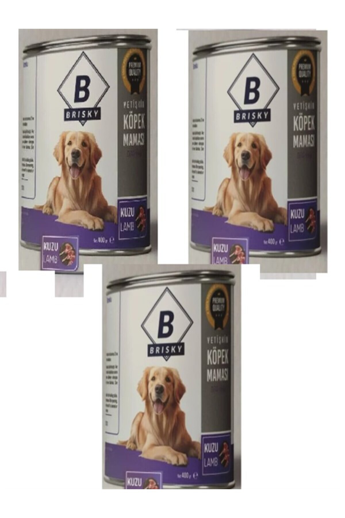 Köpek kuzu etli konserve maması 415 gr X 3 Adet