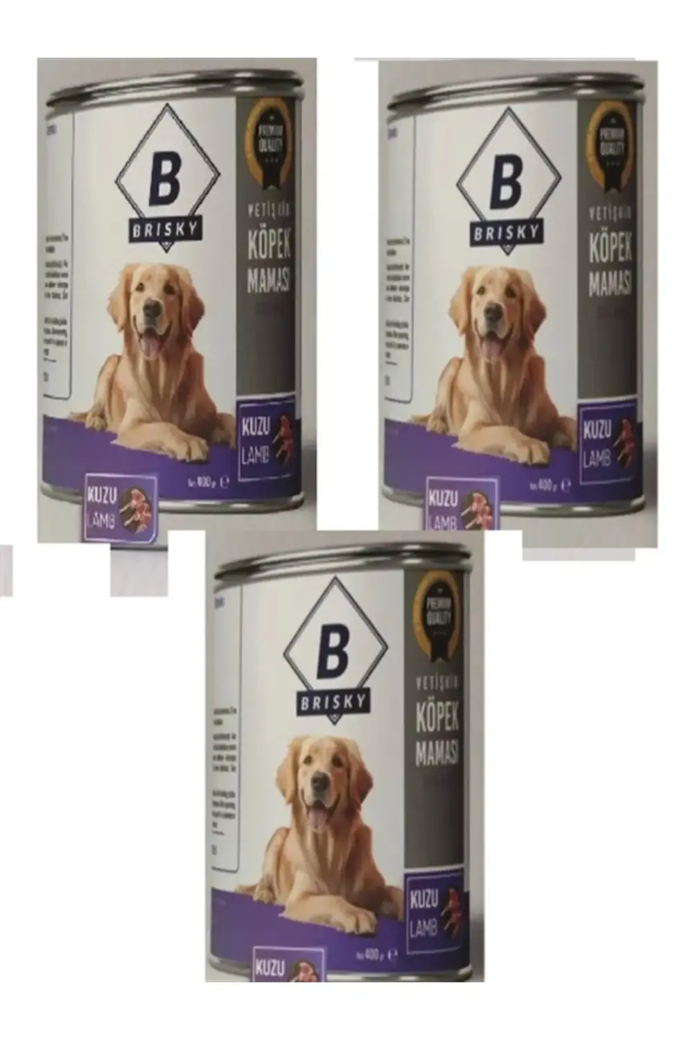 Köpek kuzu etli konserve maması 415 gr X 3 Adet