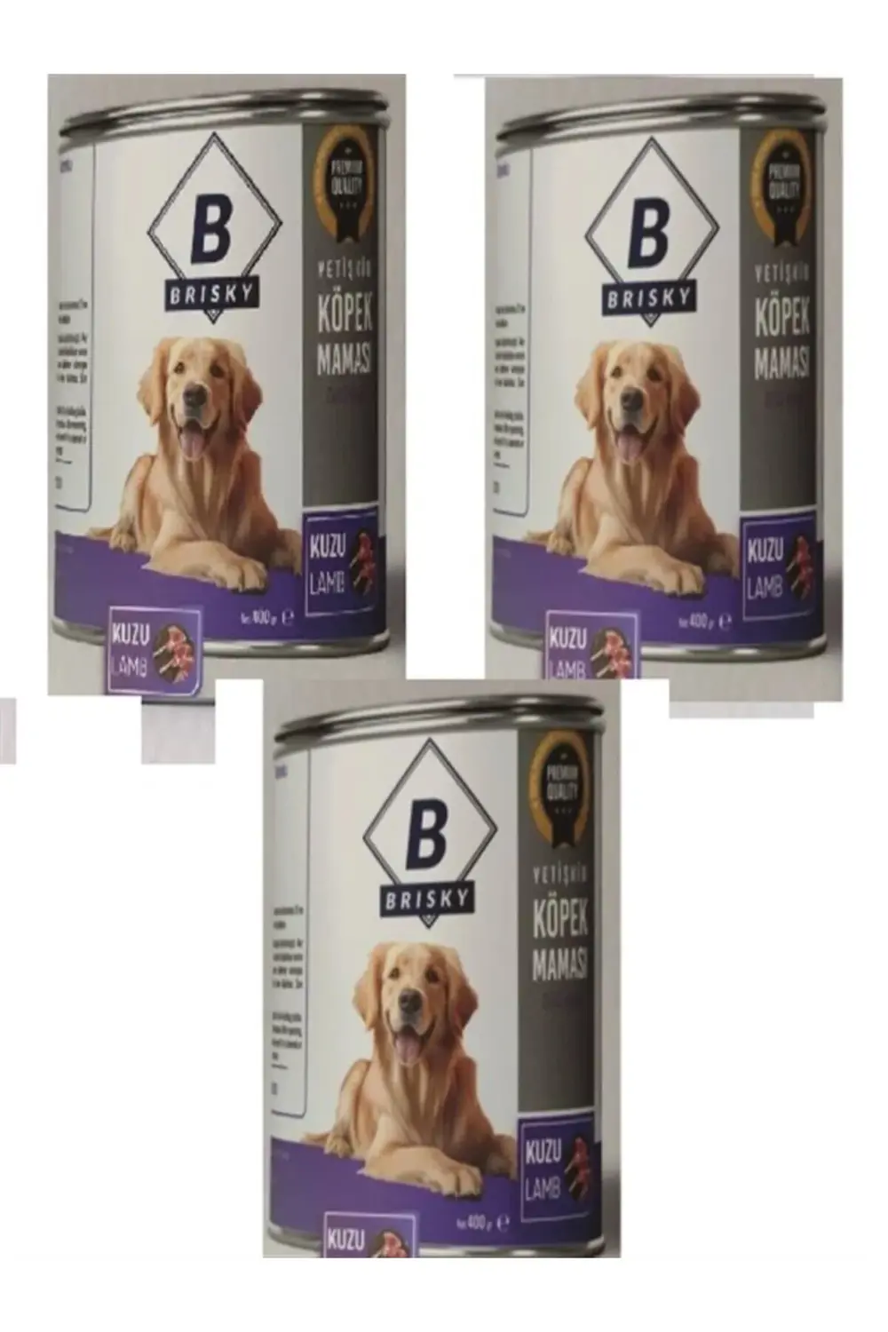 Köpek kuzu etli konserve maması 415 gr X 3 Adet