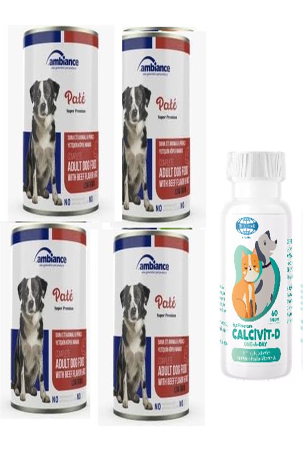 Ambiance Köpek Kuzu Etli Konserve Yaş Mama 415 Gr X 4 Adet + Köpekleriniz