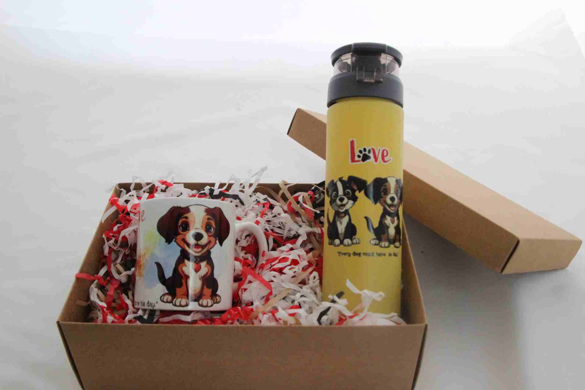 İhtiyaçavm Köpek Temalı Hediye Kutusu - Köpek Temalı Termos Ve Kupa Bardak Hediye Seti