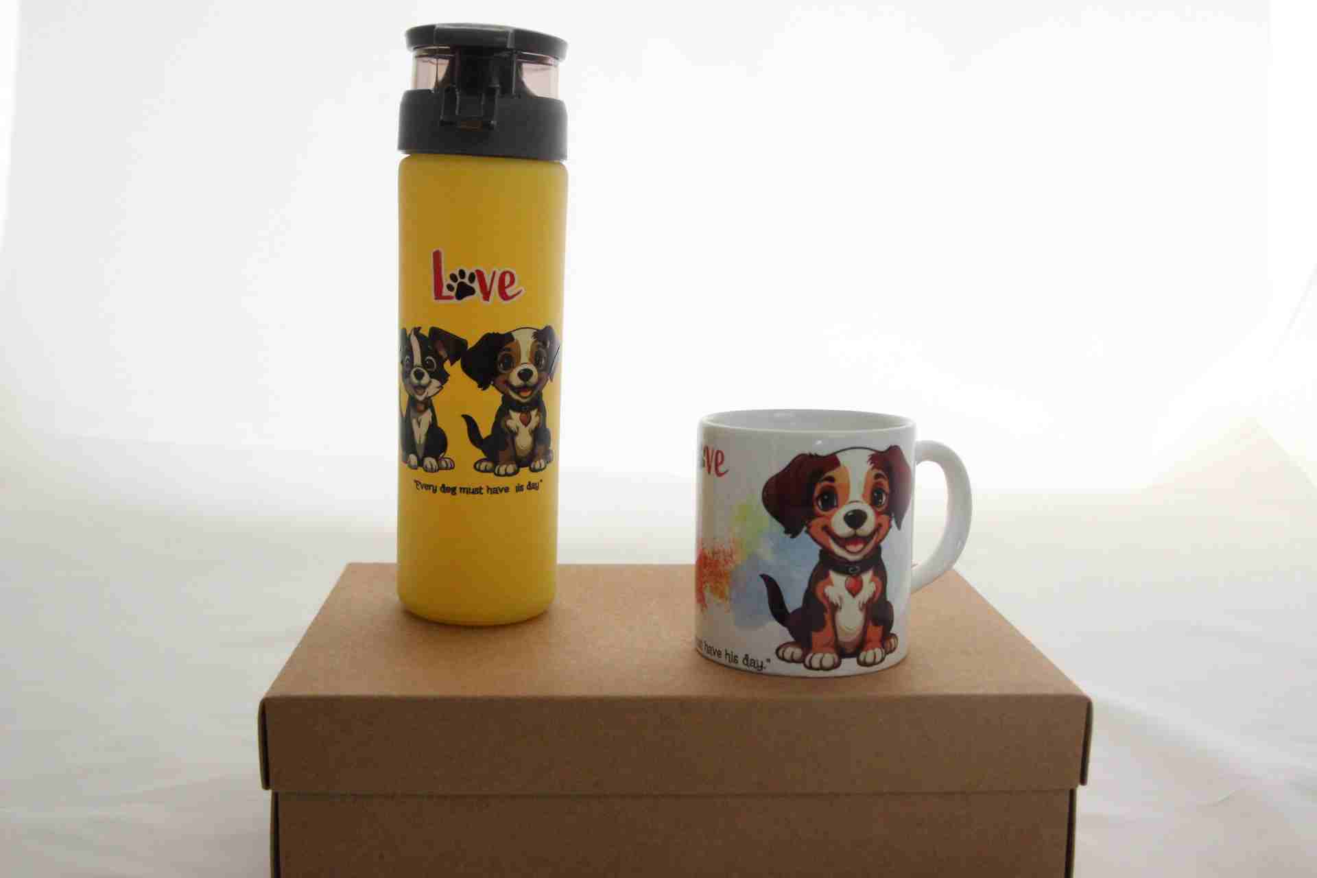 İhtiyaçavm Köpek Temalı Hediye Kutusu - Köpek Temalı Termos Ve Kupa Bardak Hediye Seti