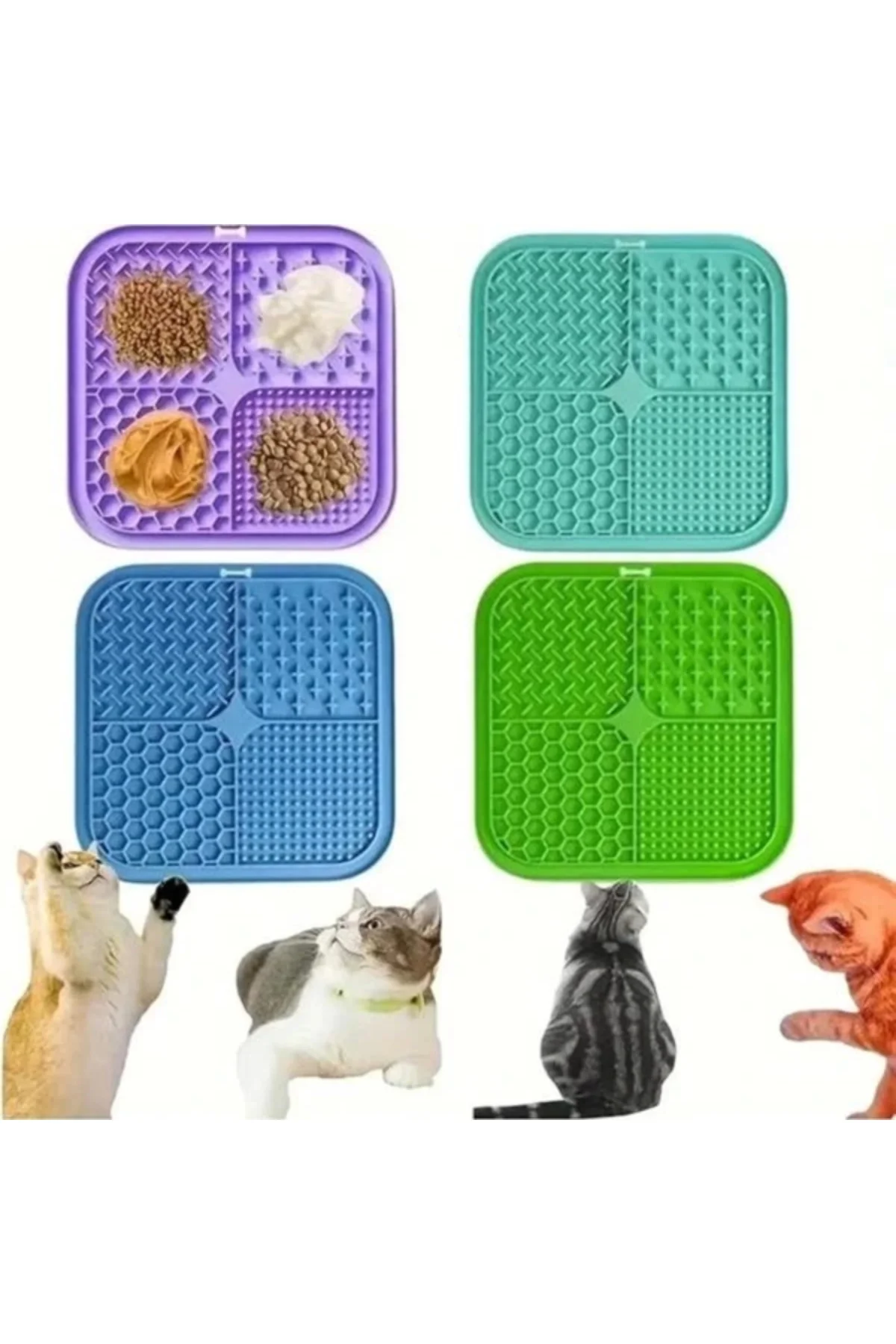 Köpek ve Kedi İçin Yavaş Yeme Katı Gıda ve SIVI Yeme Kabı ve Yala