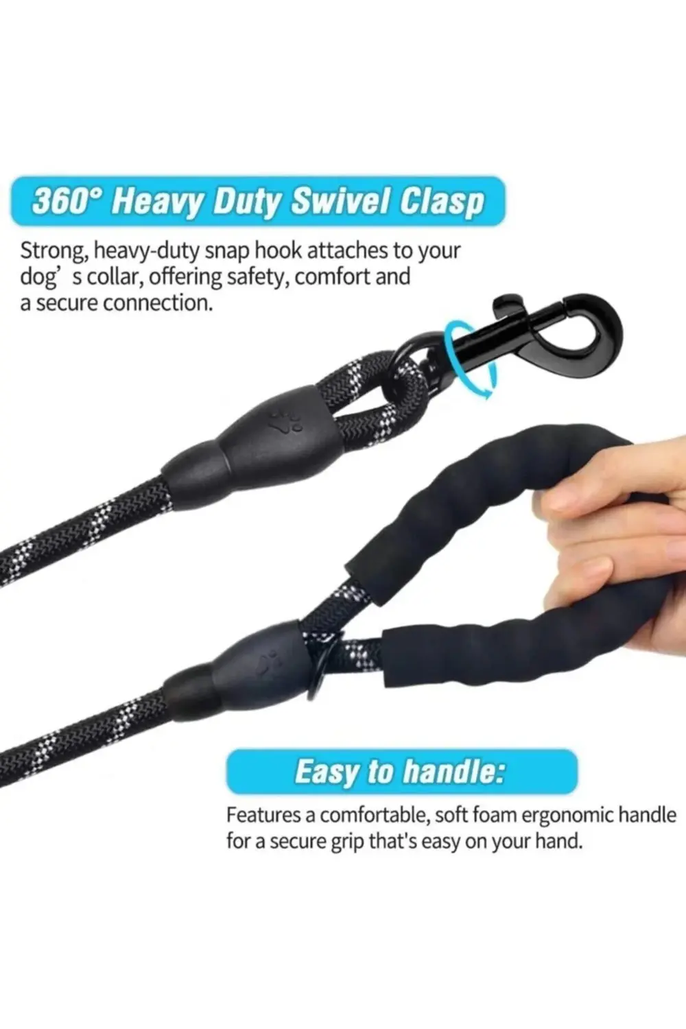 Köpekler İçin Gezdirme Tasması Reflektörlü 130 Cm Halat Orta Ve B