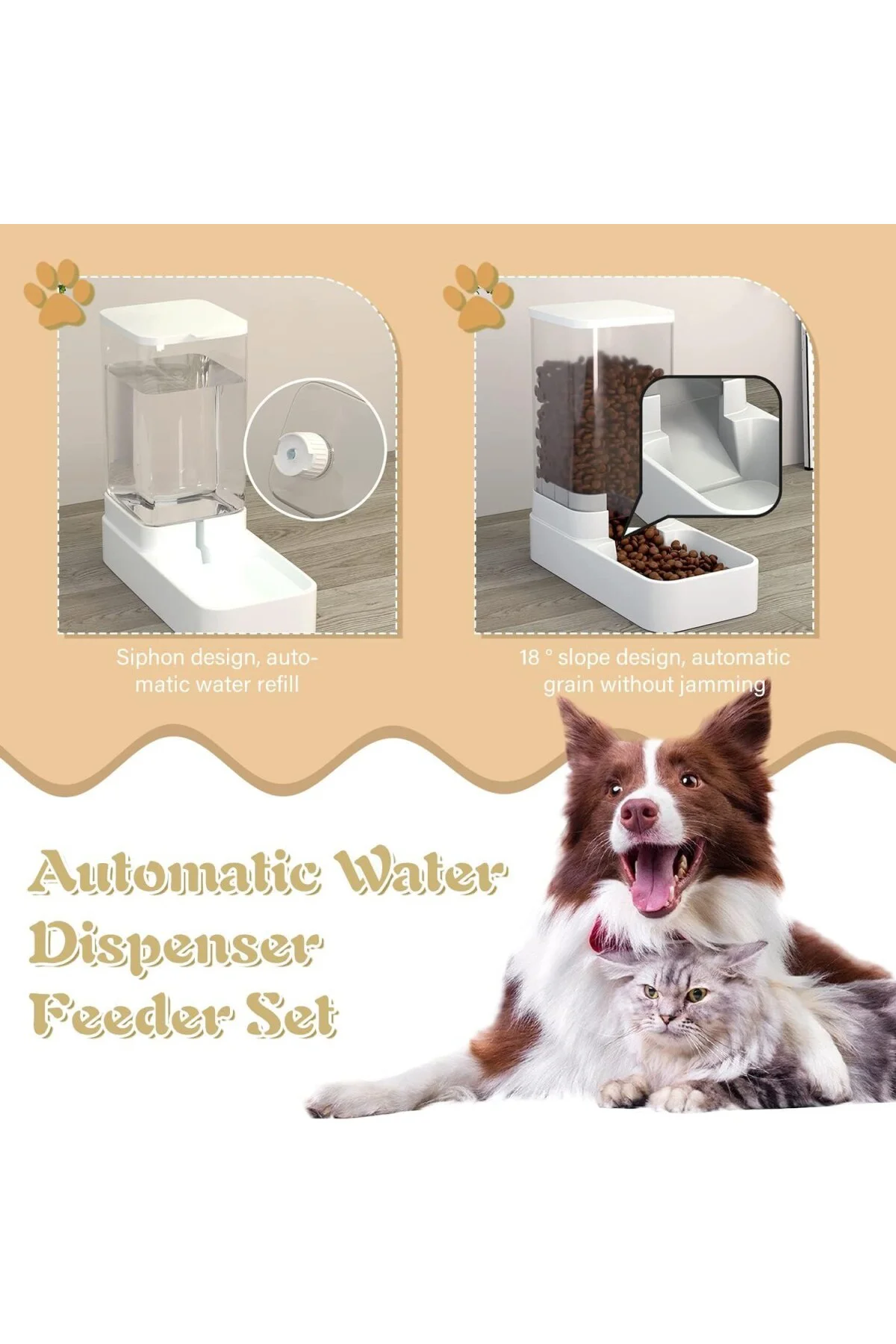 Köpekler/Yavru Kediler için Otomatik Besleyici ve Su Dağıtıcısı, 