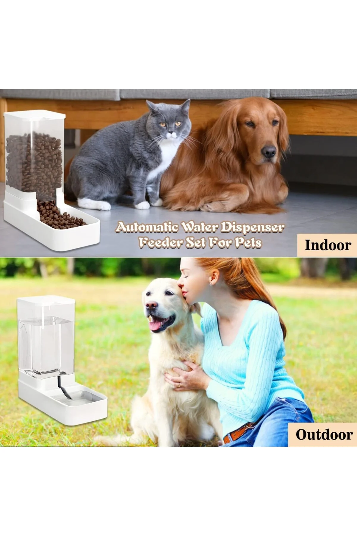 Köpekler/Yavru Kediler için Otomatik Besleyici ve Su Dağıtıcısı, 