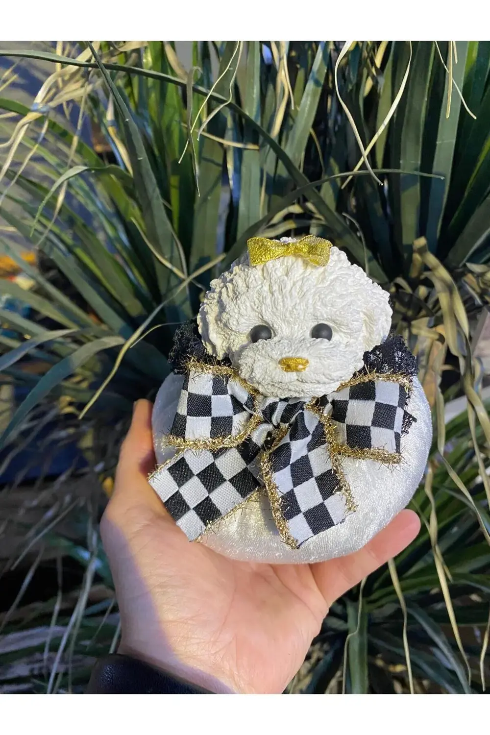 Elif Aksesuar Köpekli Kapı Stoperi Gold Fiyonklu