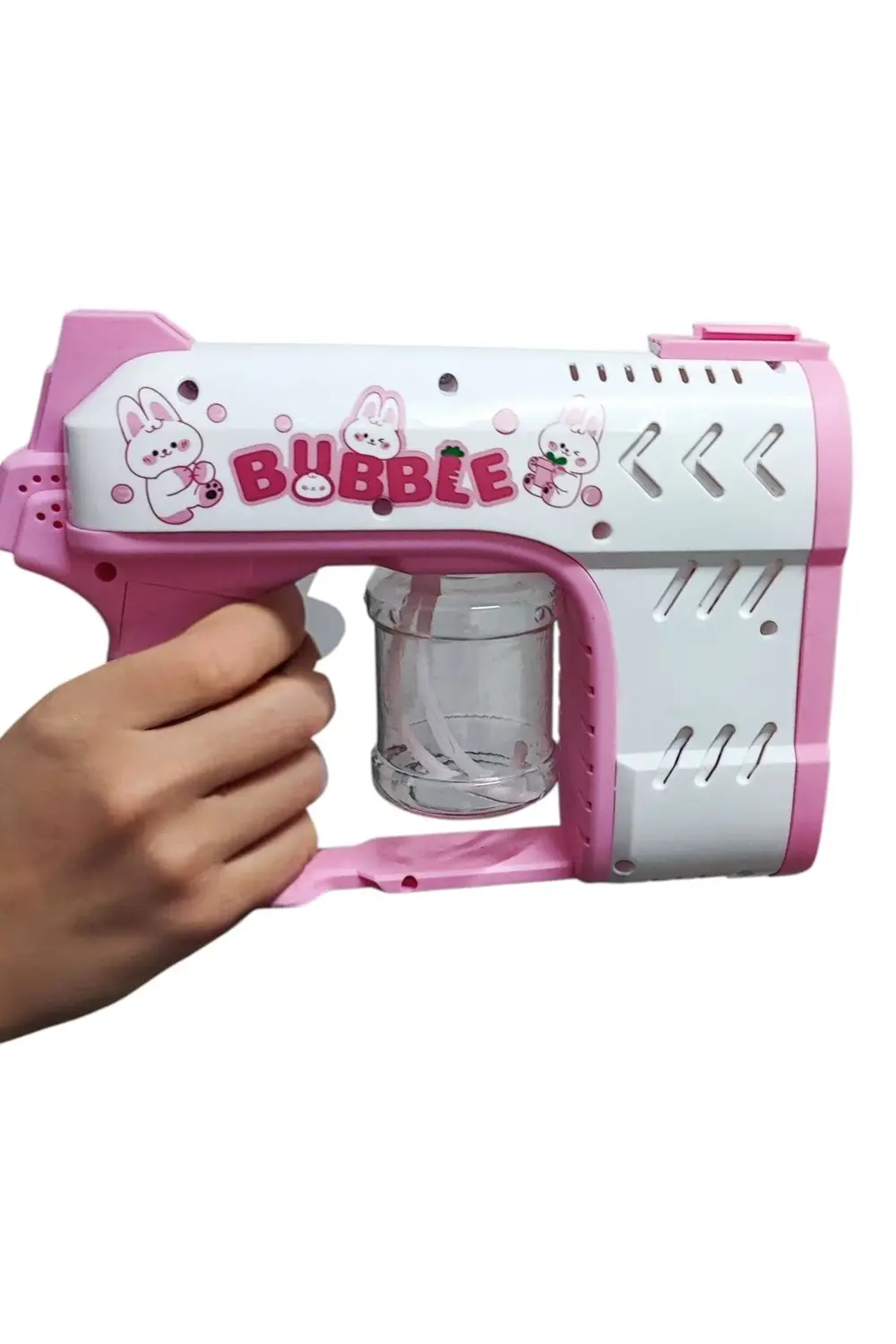 Köpük Tabancası Baloncuk Tabancası Çift Çıkışlı Pilli Işıklı