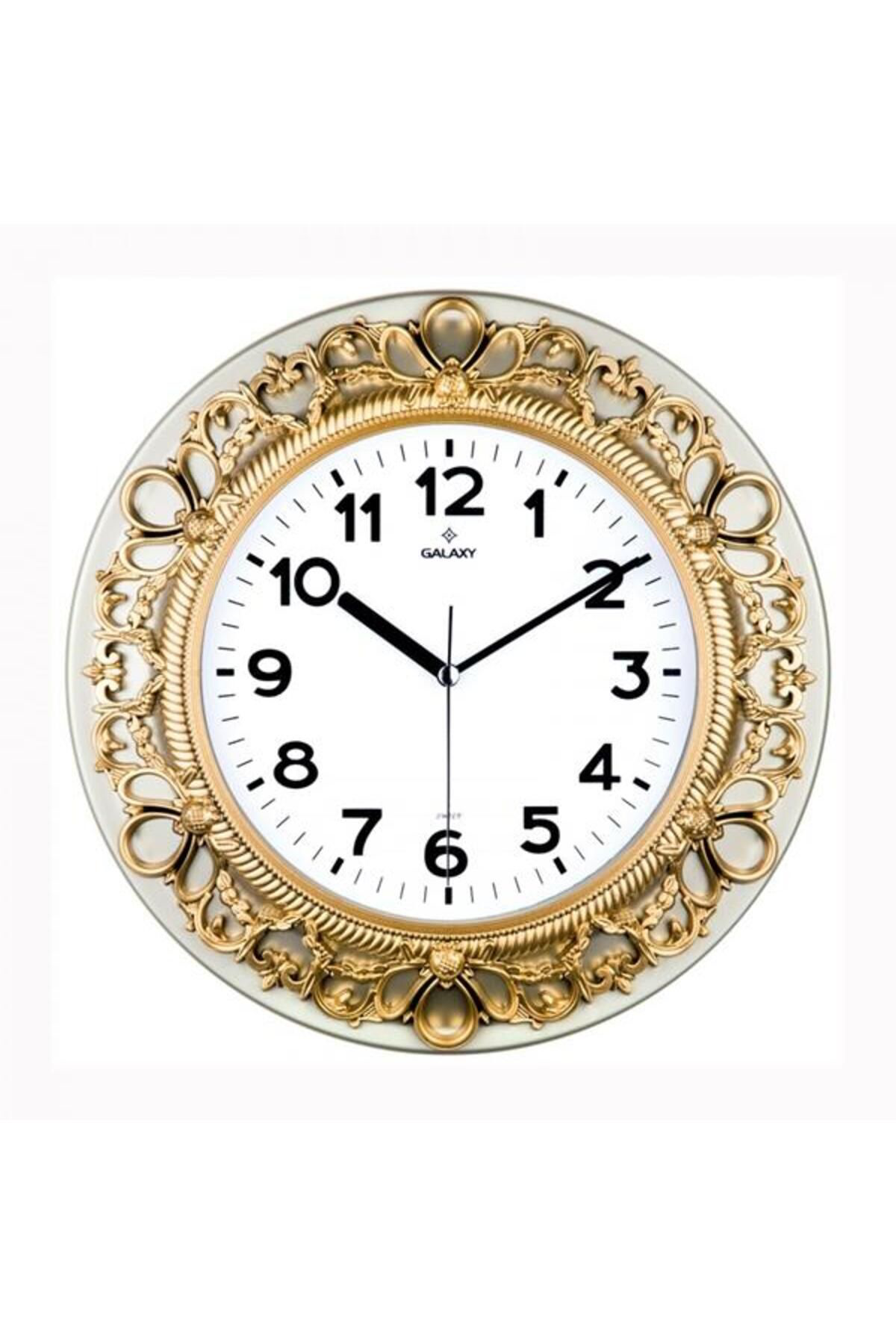 Adoil Kopya - 1963-Ca Duvar Saati Beyaz Çerçeve 46Cm Kabartma Rakamli S