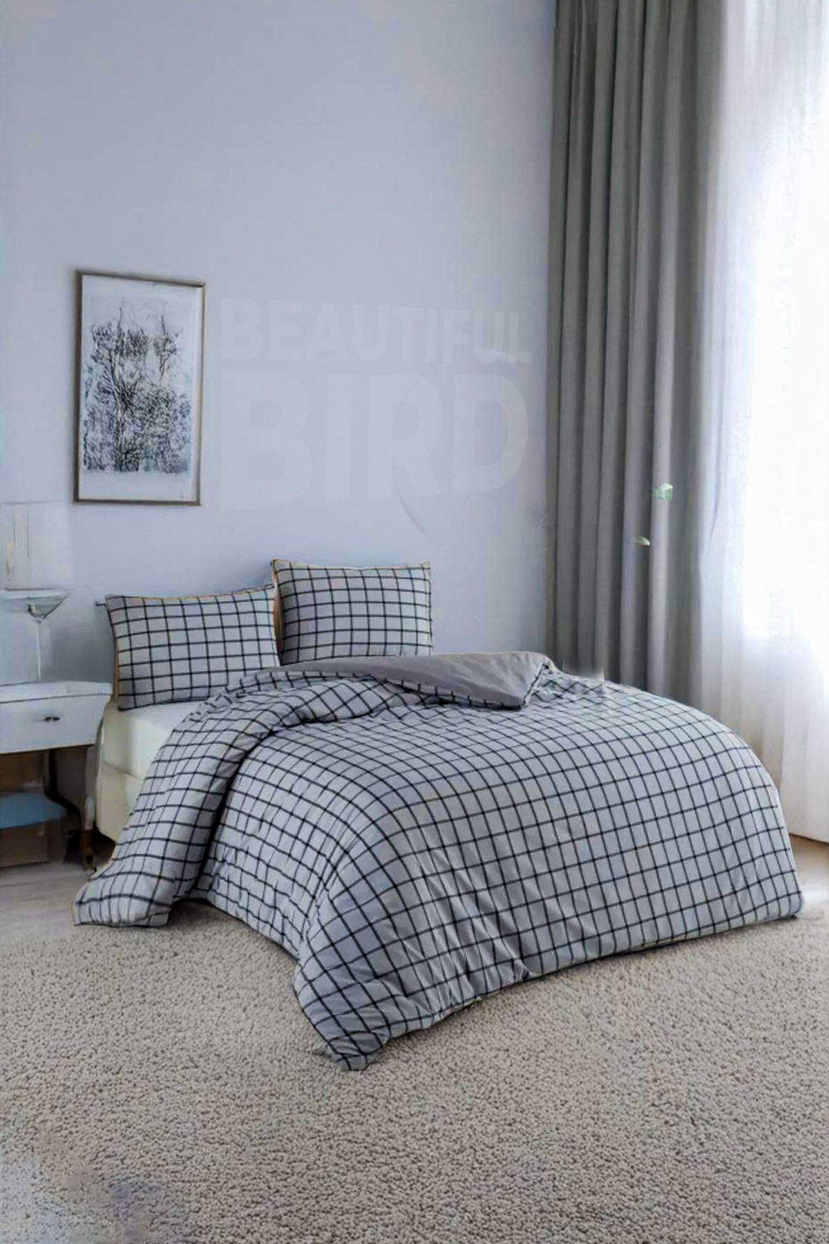 Beautiful Bird Kopya - Çarşaflı Tek Kişilik Nevresim Takımı Pamuklu