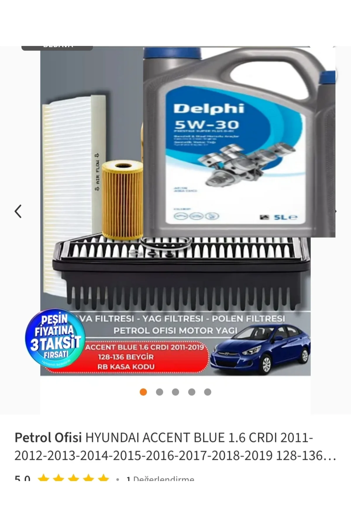 KOPYA - HYUNDAI ACCENT BLUE 1.6 CRDI 2011-2019 128-136 BEYGİR BAKIM SETİ