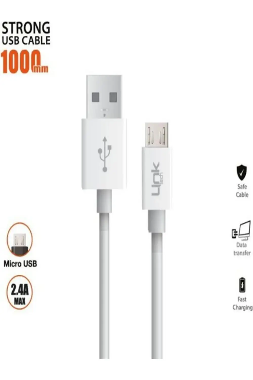 KOPYA - K558 Strong Uyumlu Micro Usb 2.4a 1000mm Şarj Senkronizas