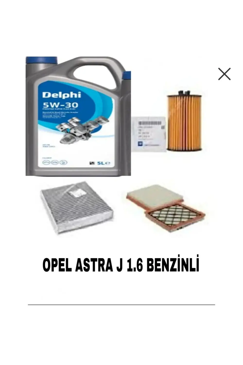 KOPYA - OPEL ASTRA J 1.6 BENZİNLİ BAKİM SETİ+DELPHİ 5W-30 DPF 5LT