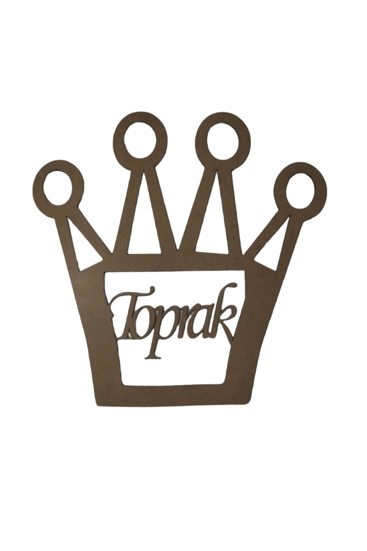 Leylaser Kopya Taç Figürlü 3 Mm Ham Mdf İsimli Kasnak 30 Cm