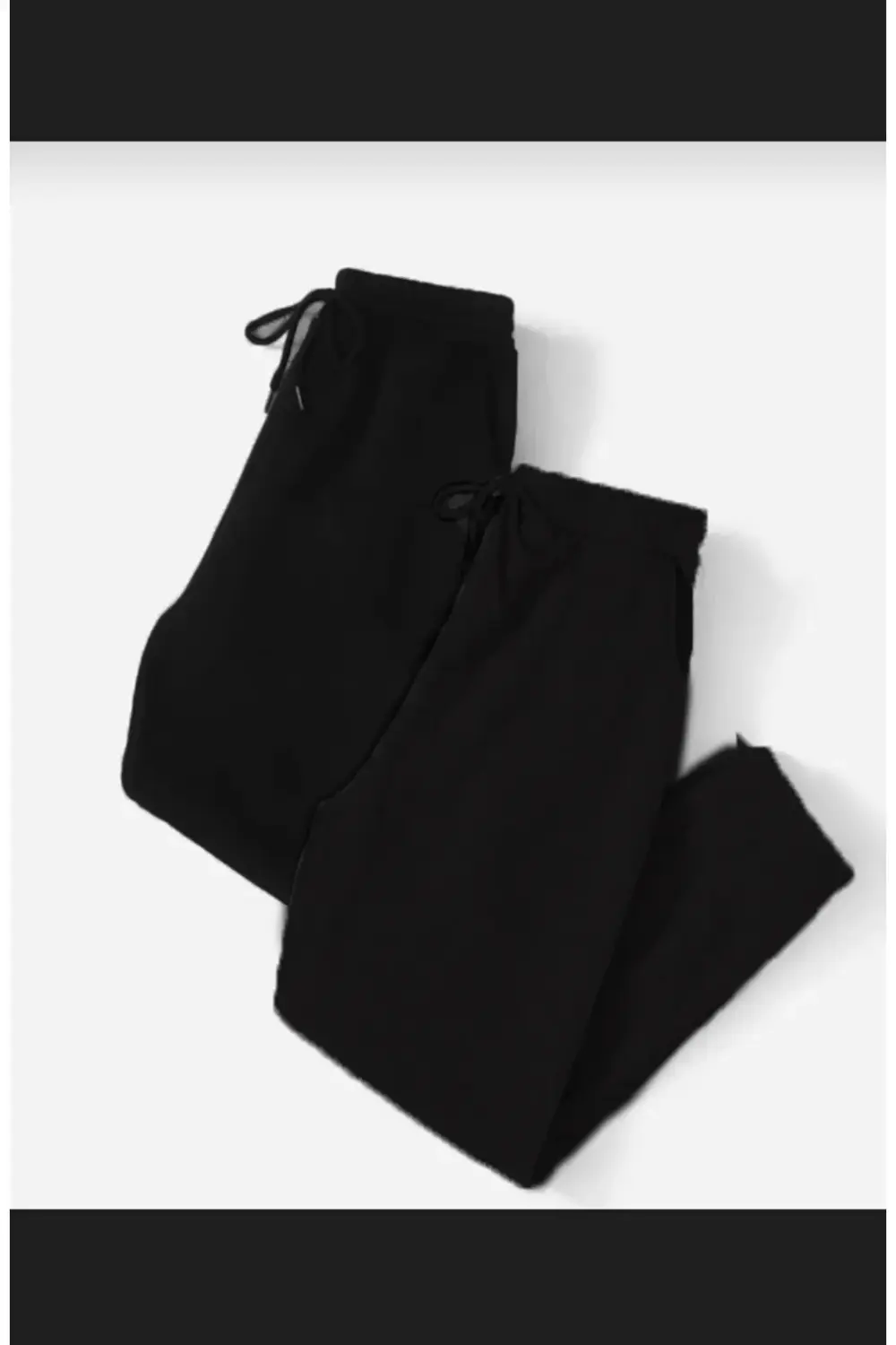 KOPYA - Unisex İkili Eşofman Altı 2 li Siyah Jogger