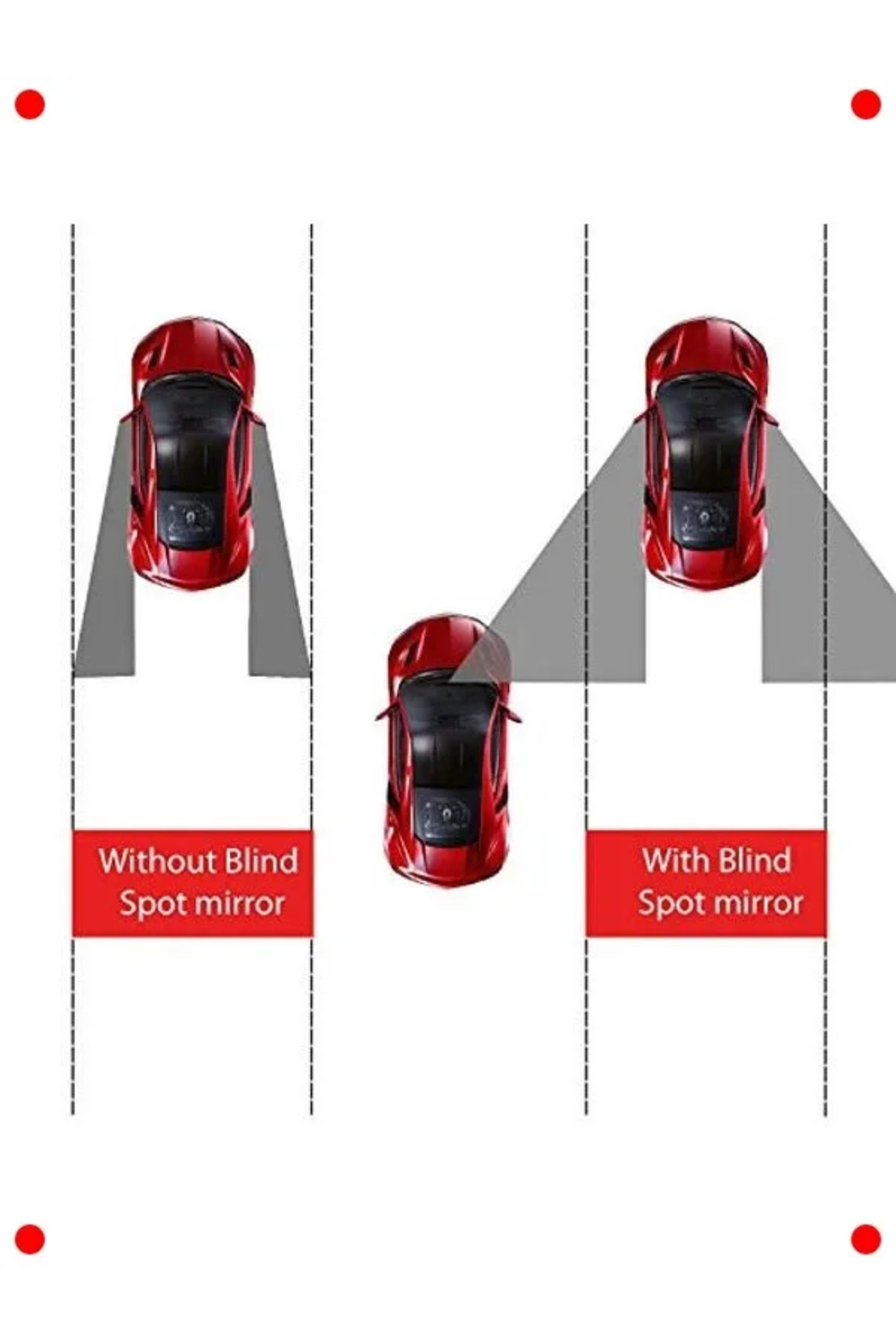 Kör Nokta Aynası - Geniş Açılı Yuvarlak Dikiz Aynası 2'li