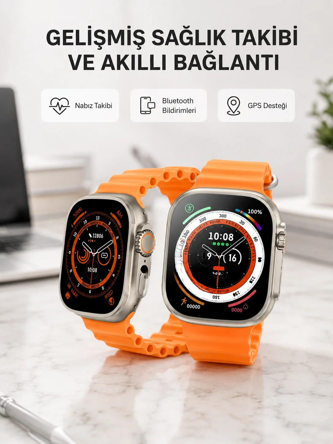 Kordonlu Akıllı Saat – Sesli Görüşme, GPS, Nabız ve Uyku Takibi