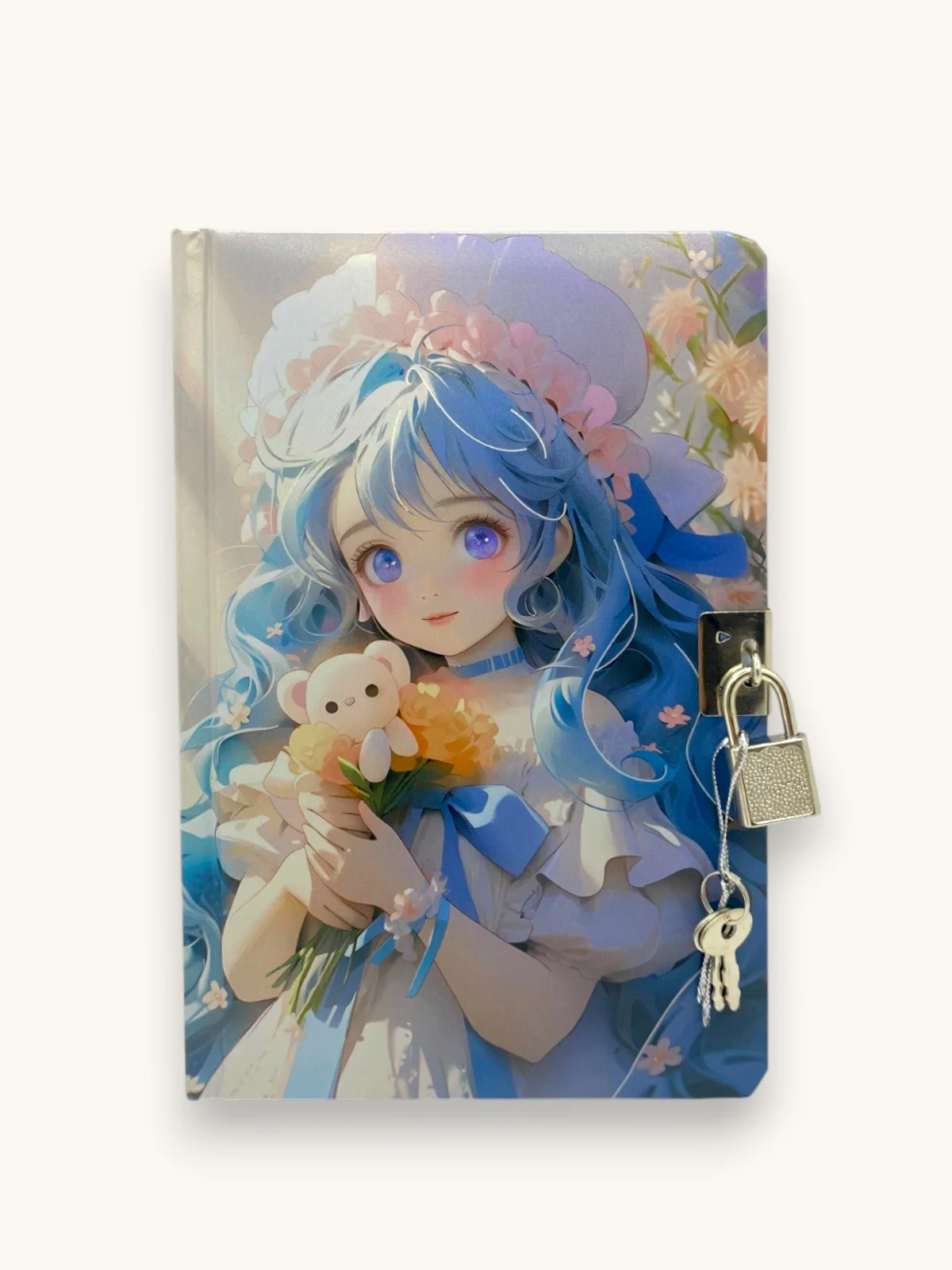 Kore Kız Hatıra Defteri (Günlük) Kilitli Defter 80 yaprak -Mavi