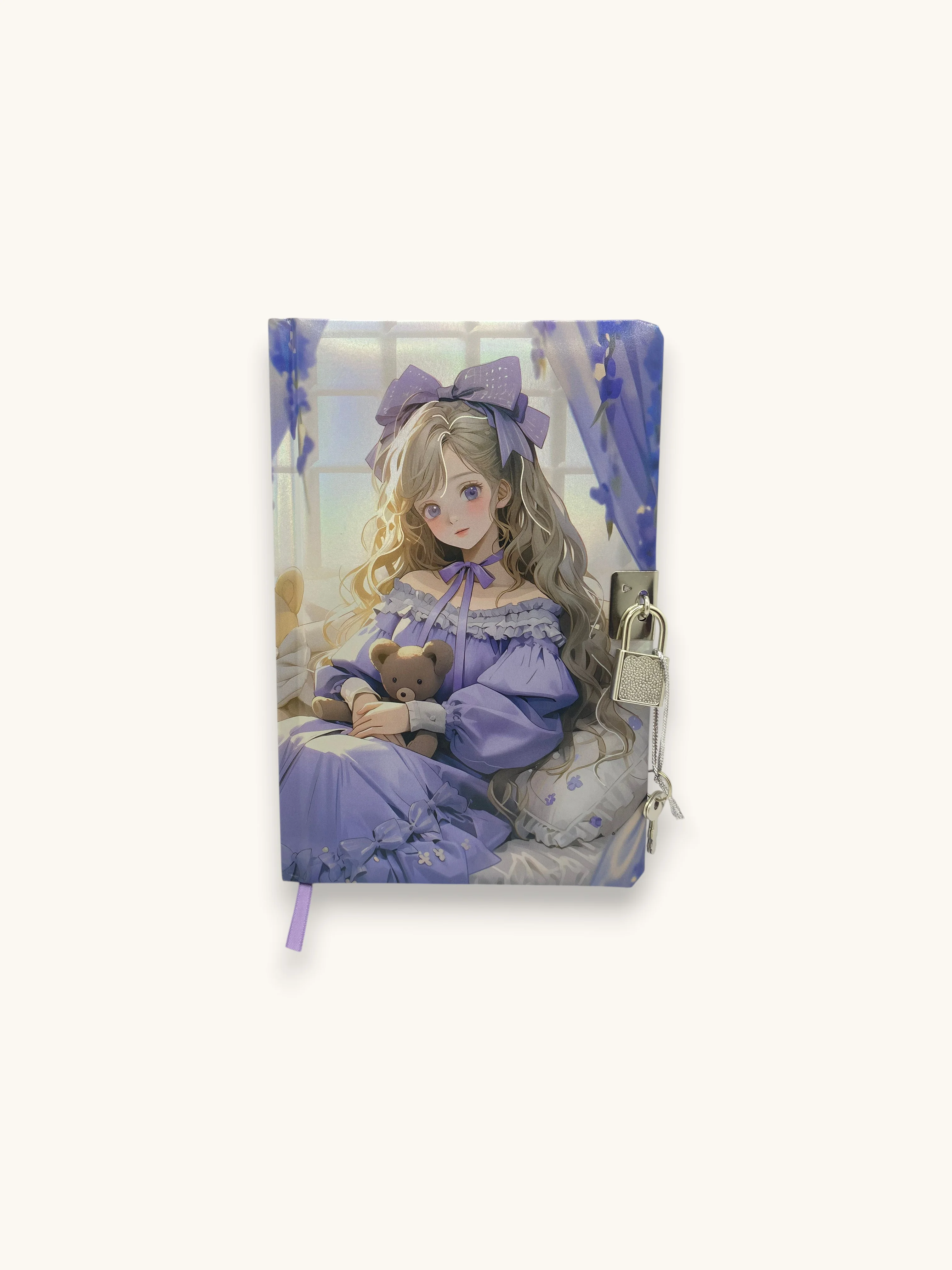 Kore Kız Hatıra Defteri (Günlük) Kilitli Defter 80 yaprak - Mor