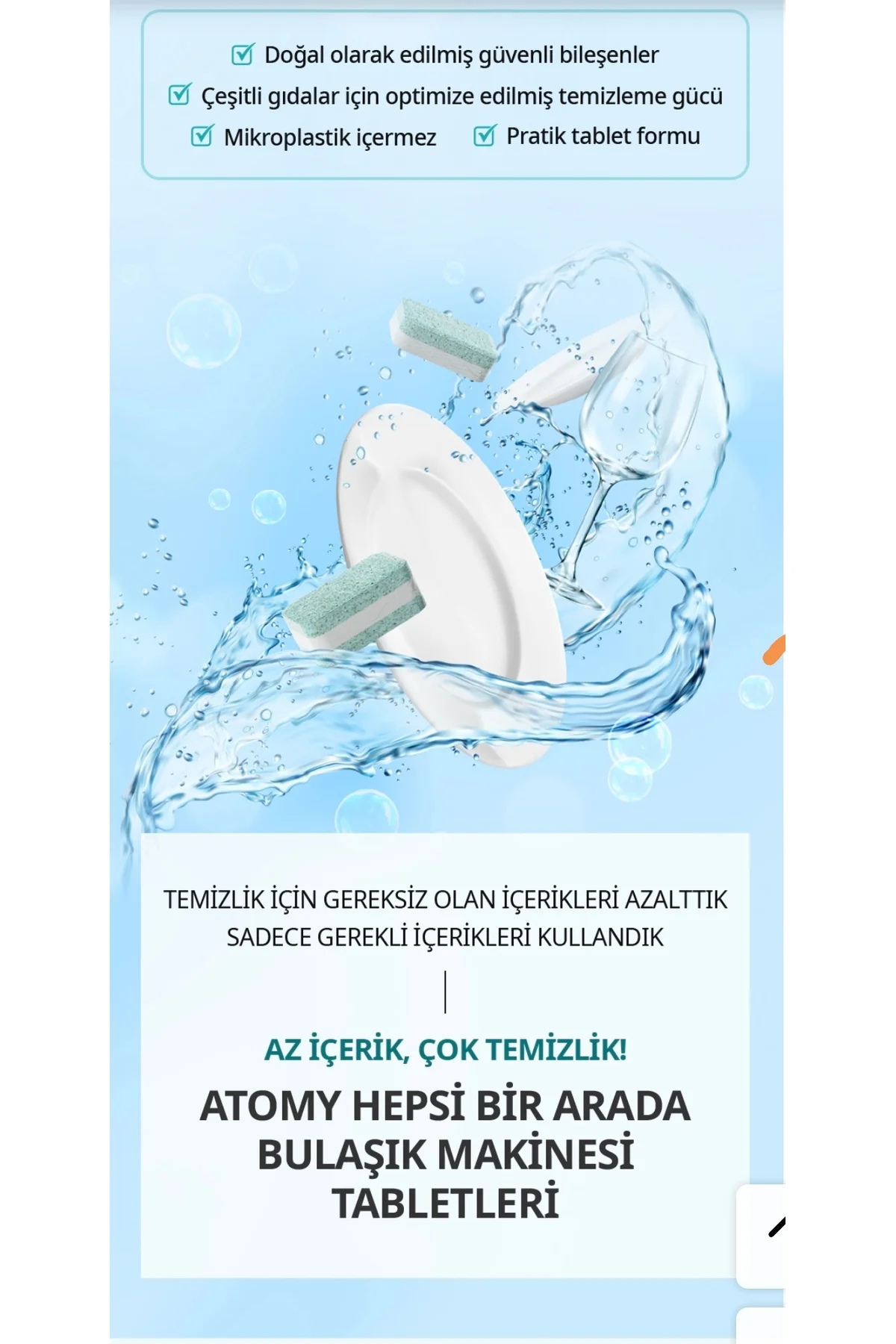 Kore ürünü hepsi bir arada bulaşık makinesi tabletleri 60 adet