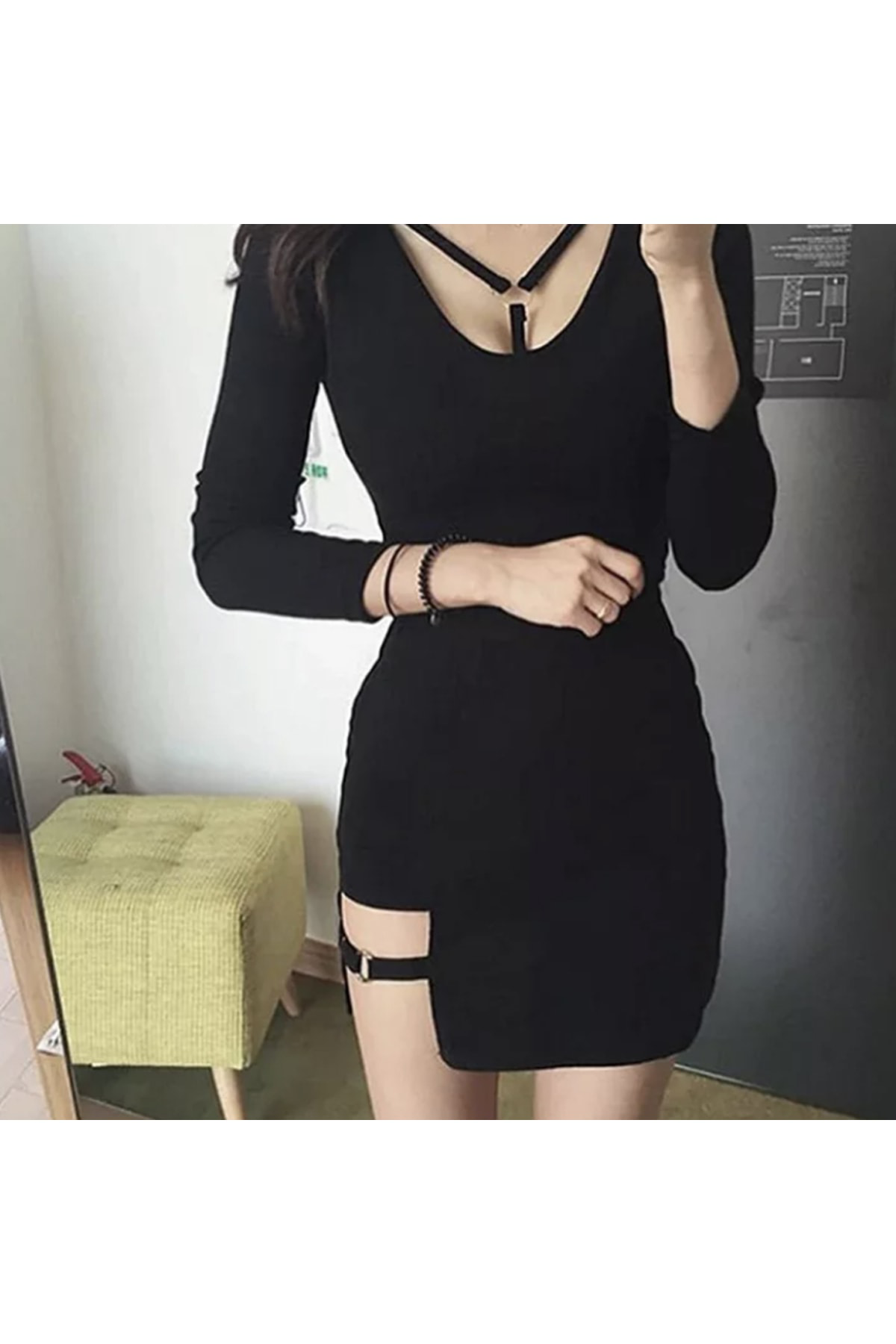 Köstebek Korean Style Siyah Micro Mini Etek