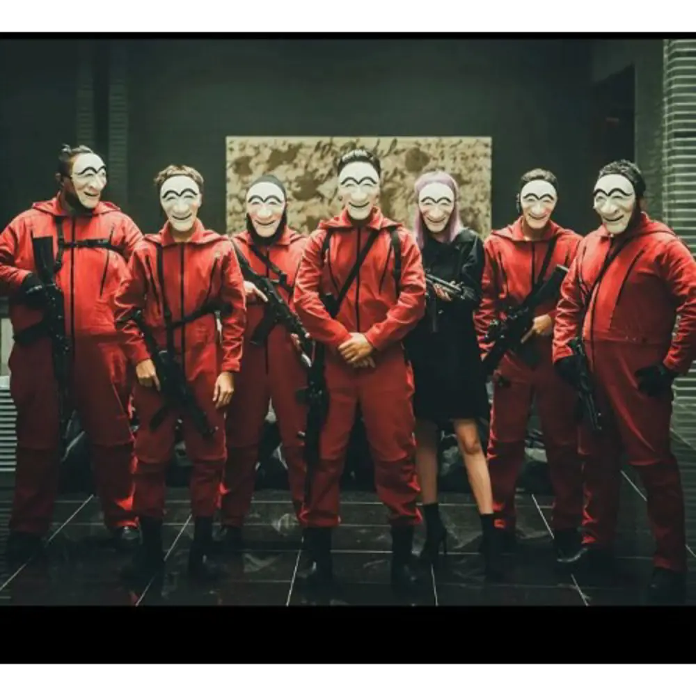 Koreli Hırsız Teatral Hahoe Maskesi - Para Heist Maskesi - Dali M