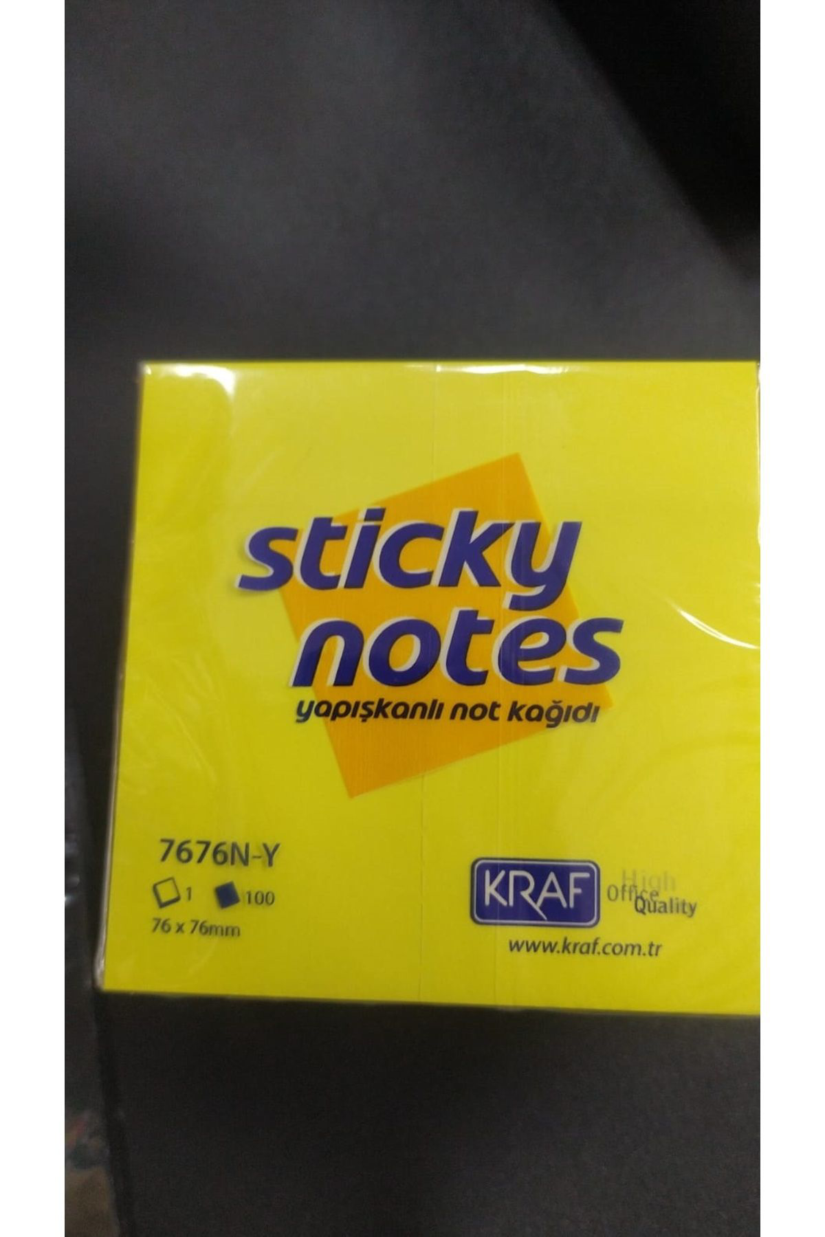Kraf Koridor Krt. Yapişkanli Not Kağidi 76X76 Neon Sari 7676N-Y