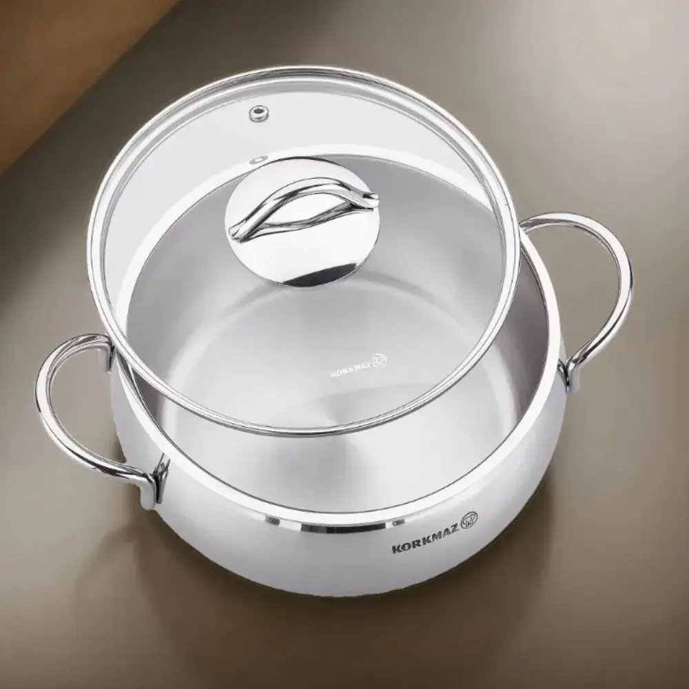 Korkmaz A1078 Tombik Kısa Tencere 26x9 Cm 5 Litre Korkmaz A1078 Tombik Kısa Tencere 26x9 Cm 5 Litre