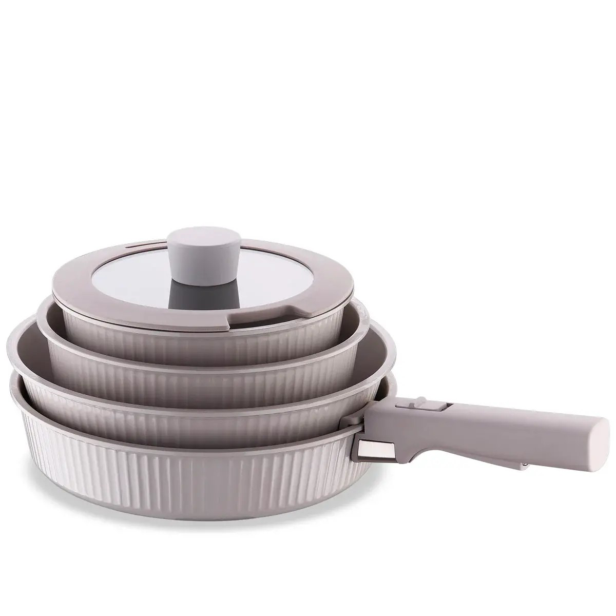 Korkmaz A2799 Pratika Çikartilabilir Sapli 10 Parça Seramik Tence Korkmaz A2799 Pratika Çikartilabilir Sapli 10 Parça Seramik Tence