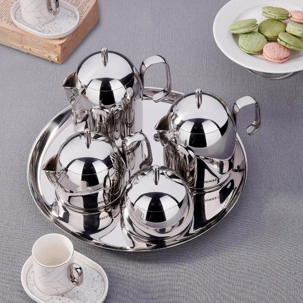 Korkmaz A280 Pera 9 Parça Çelik Çay Kahve Seti