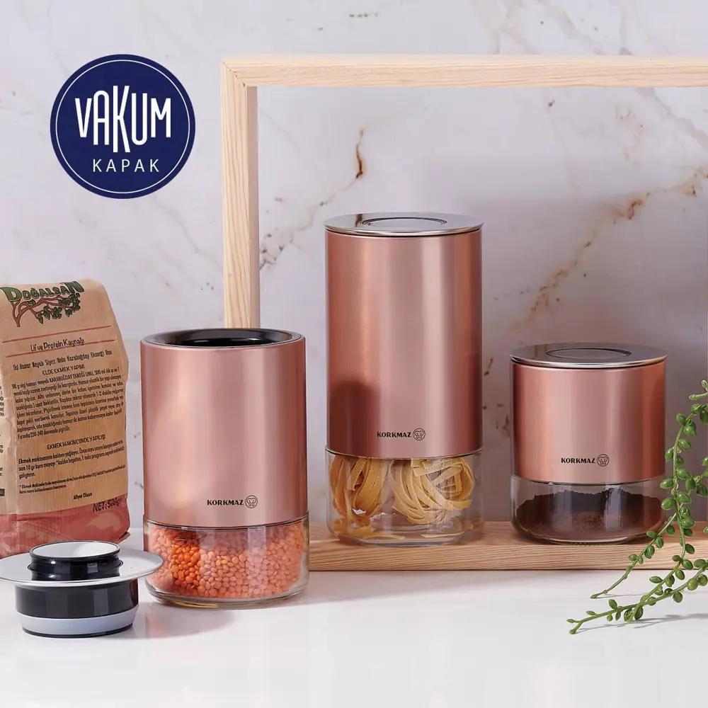 Korkmaz A5520-2 Stora Plus 3'Lü Saklama Seti Rosegold