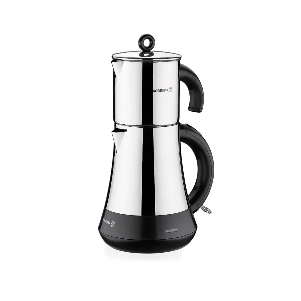 Korkmaz A851 Hasbahçe Elektrikli Çaydanlık Parlak Siyah