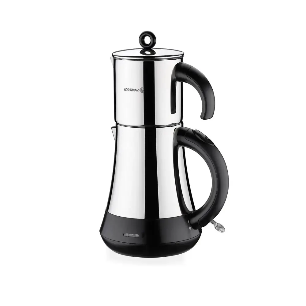 Korkmaz A851 Hasbahçe Elektrikli Çaydanlık Parlak Siyah