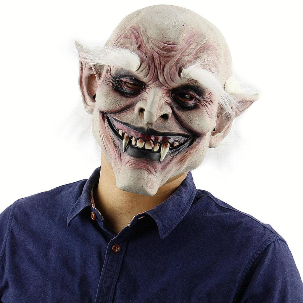 Korku Zombi Maskesi Beyaz Saçlı Kaşlı LateVampir Maskesi Et Maske Korku Zombi Maskesi Beyaz Saçlı Kaşlı LateVampir Maskesi Et Maske