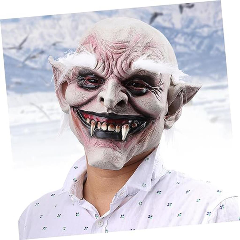 Korku Zombi Maskesi Beyaz Saçlı Kaşlı LateVampir Maskesi Et Maske Korku Zombi Maskesi Beyaz Saçlı Kaşlı LateVampir Maskesi Et Maske