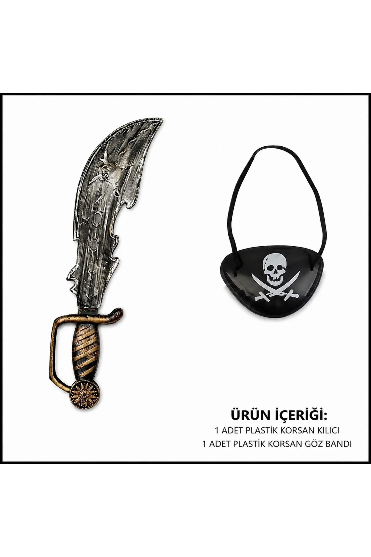 Korsan Kılıç Ve Göz Bandı Seti Eskitme (Çocuk & Yetişkin Uyumlu) Korsan Kılıç Ve Göz Bandı Seti Eskitme (Çocuk & Yetişkin Uyumlu) - Görsel 2