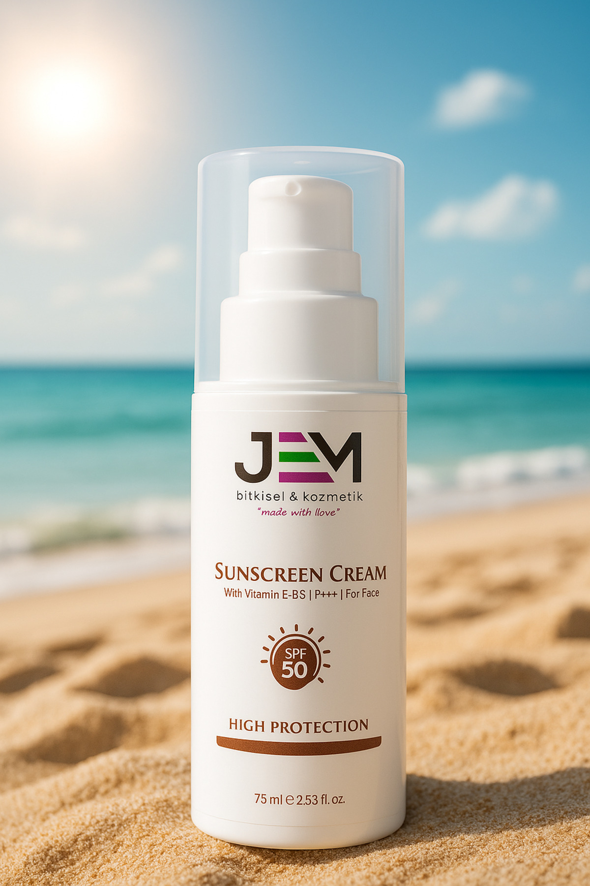 Jem Kozmetik Bitkisel Koruyucu Güneş Kremi 75 Ml 50+ Spf Sun Cream Güneş Ve Doğum Sonra