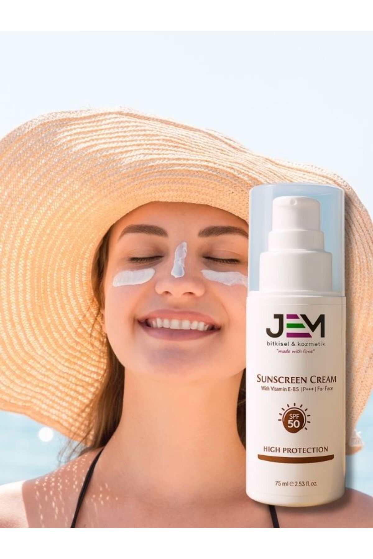 Jem Kozmetik Bitkisel Koruyucu Güneş Kremi 75 Ml 50+ Spf Sun Cream Güneş Ve Doğum Sonra