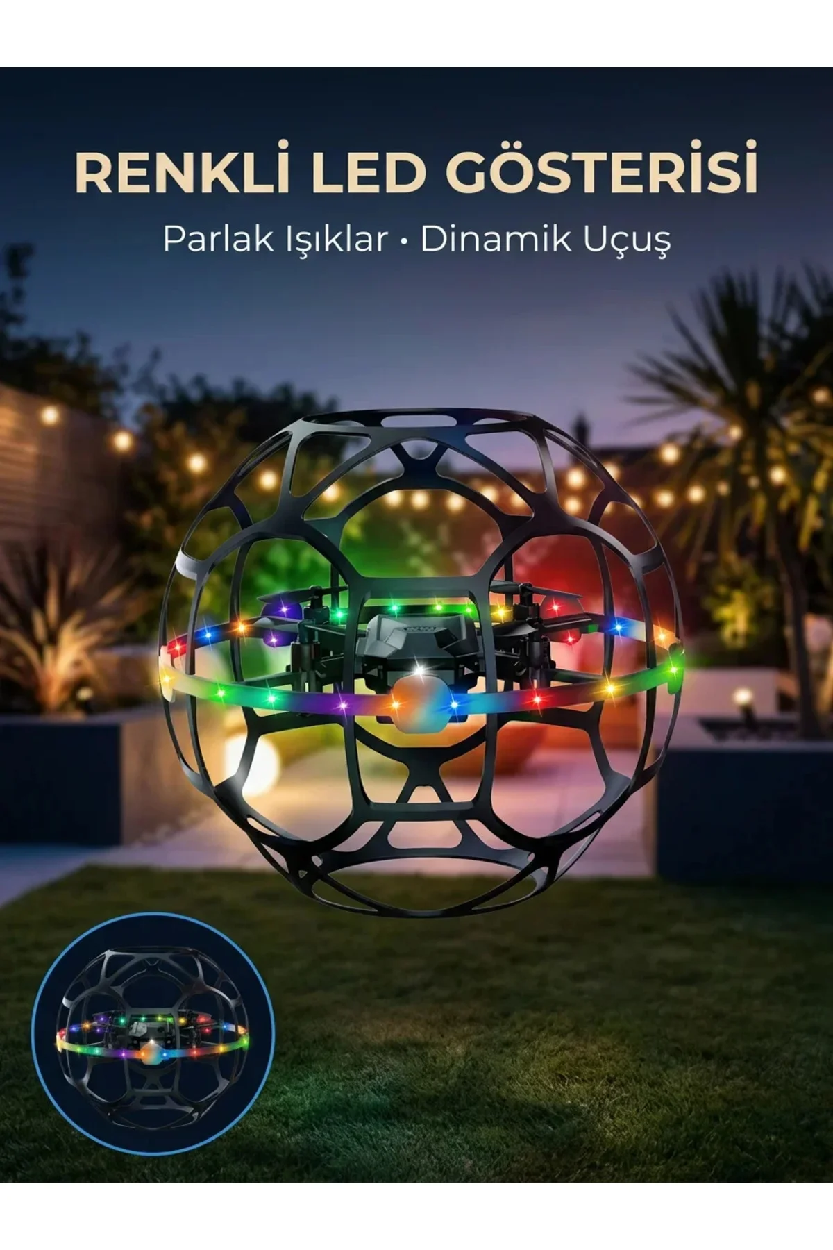 Koruyucu Kafesli Dron El Hareketiyle Kontrol Edilebilen Uçan Koruyucu Kafesli Dron El Hareketiyle Kontrol Edilebilen Uçan