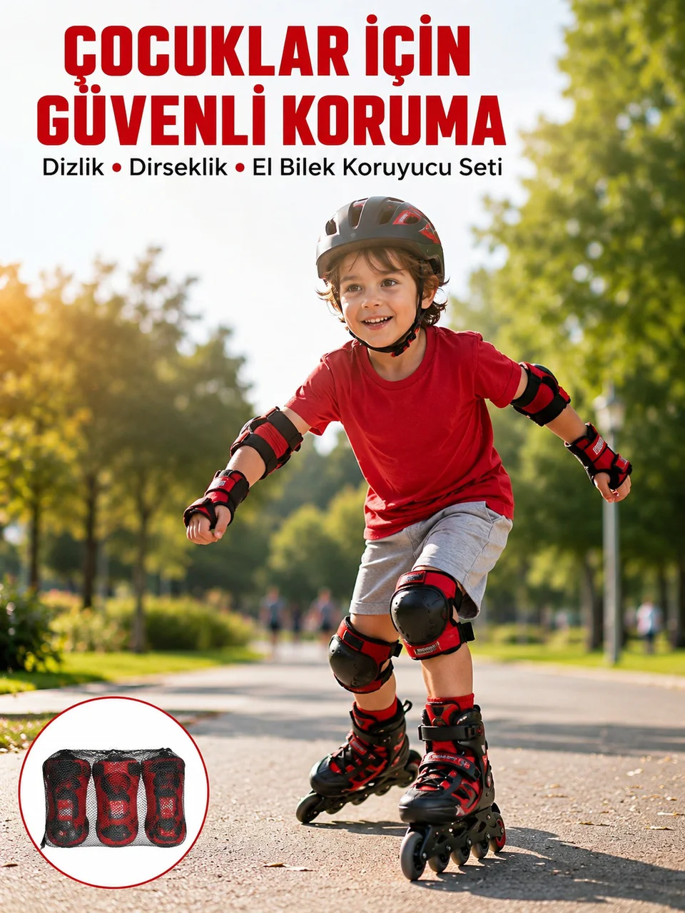 Koruyucu Seti Dizlik Dirseklik Bileklik Nefes Alabilir Koruma Ekipmanı - Lisinya Diğer