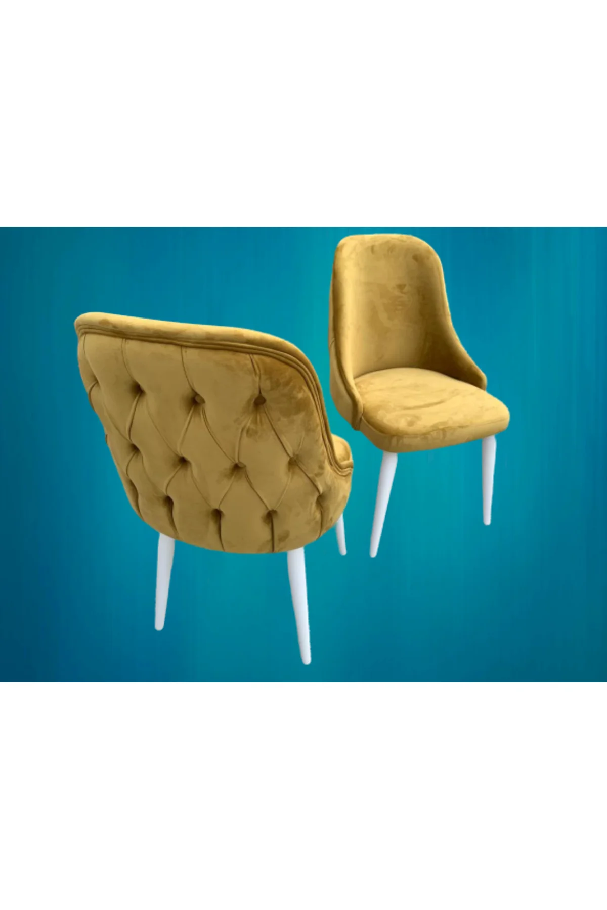 Köşe 13840 Tk Chester Model Ahşap Kayın Torna ASLAN Ayak Babyfac Lacivert kumaş - Görsel 6
