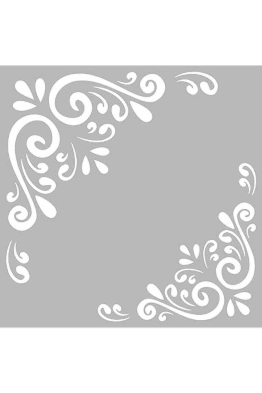 Artikel Köşe Damask Stencil Boyama Şablonu 30X30 Cm, Duvar Stencil, Fayan