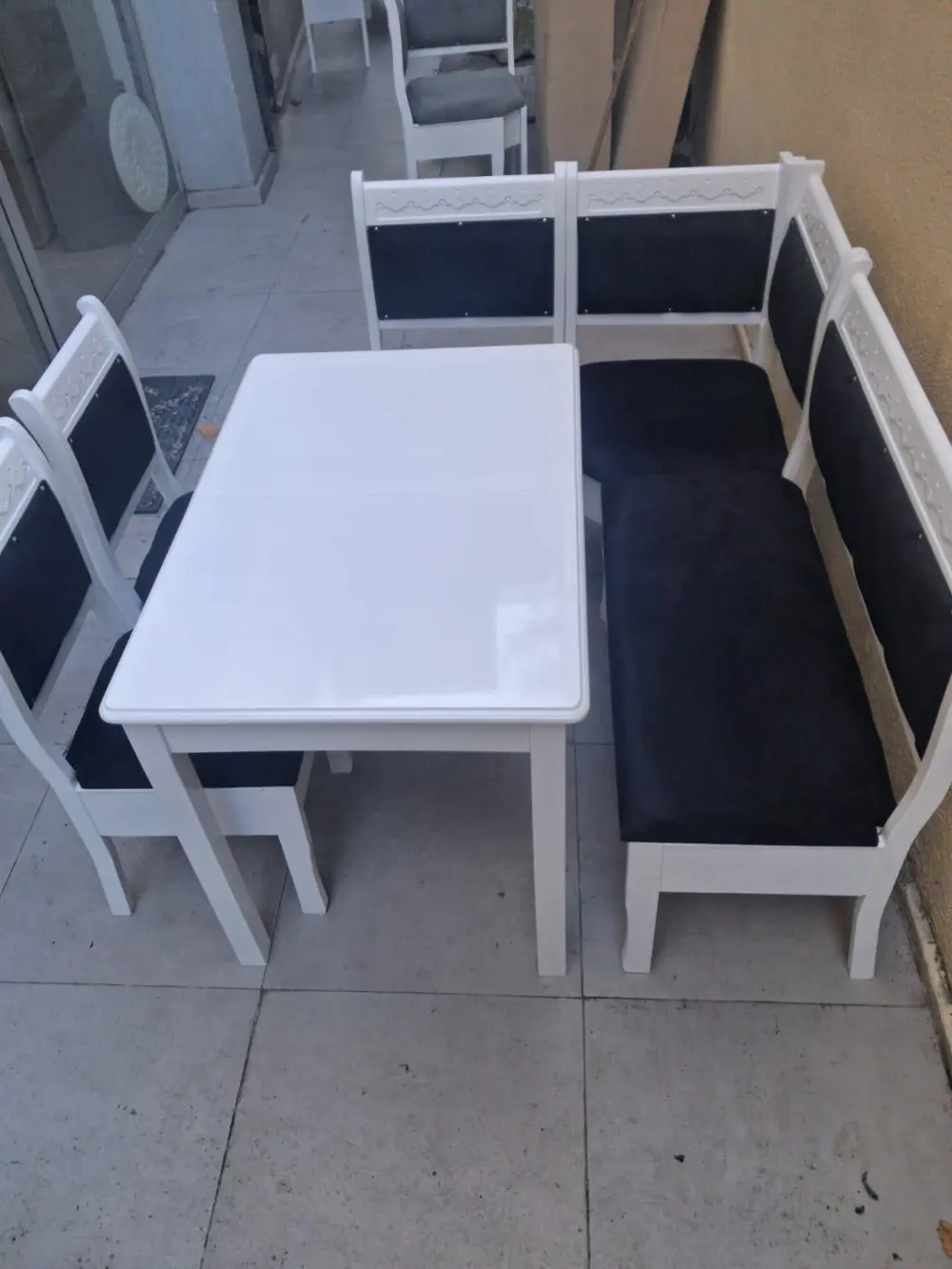 Köşe Mutfak 90555 Tk Kayın ahşap Sandık Açıl Masa Babyface Kumaş 
