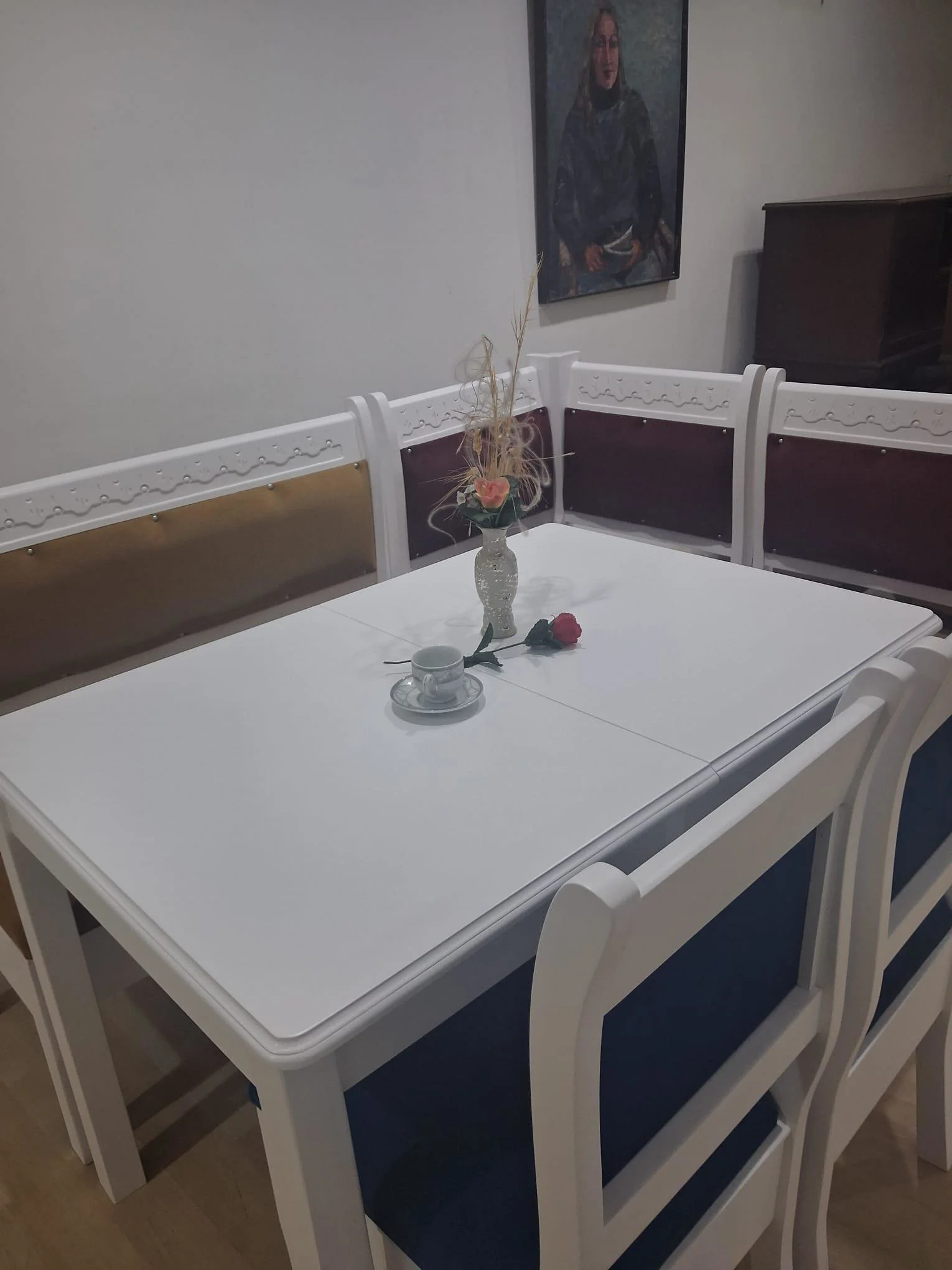 Köşe Mutfak 90689 Model Ahşap  Açılır Masa Babyface Kumaş Parlak 