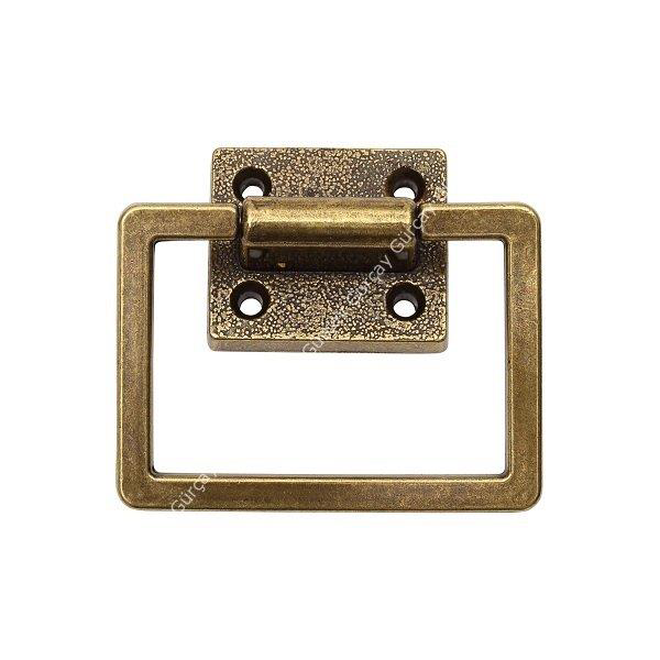 Gürçay Hırdavat Köşeli Halka Sarkaç Kulp Antik (2 Adet)