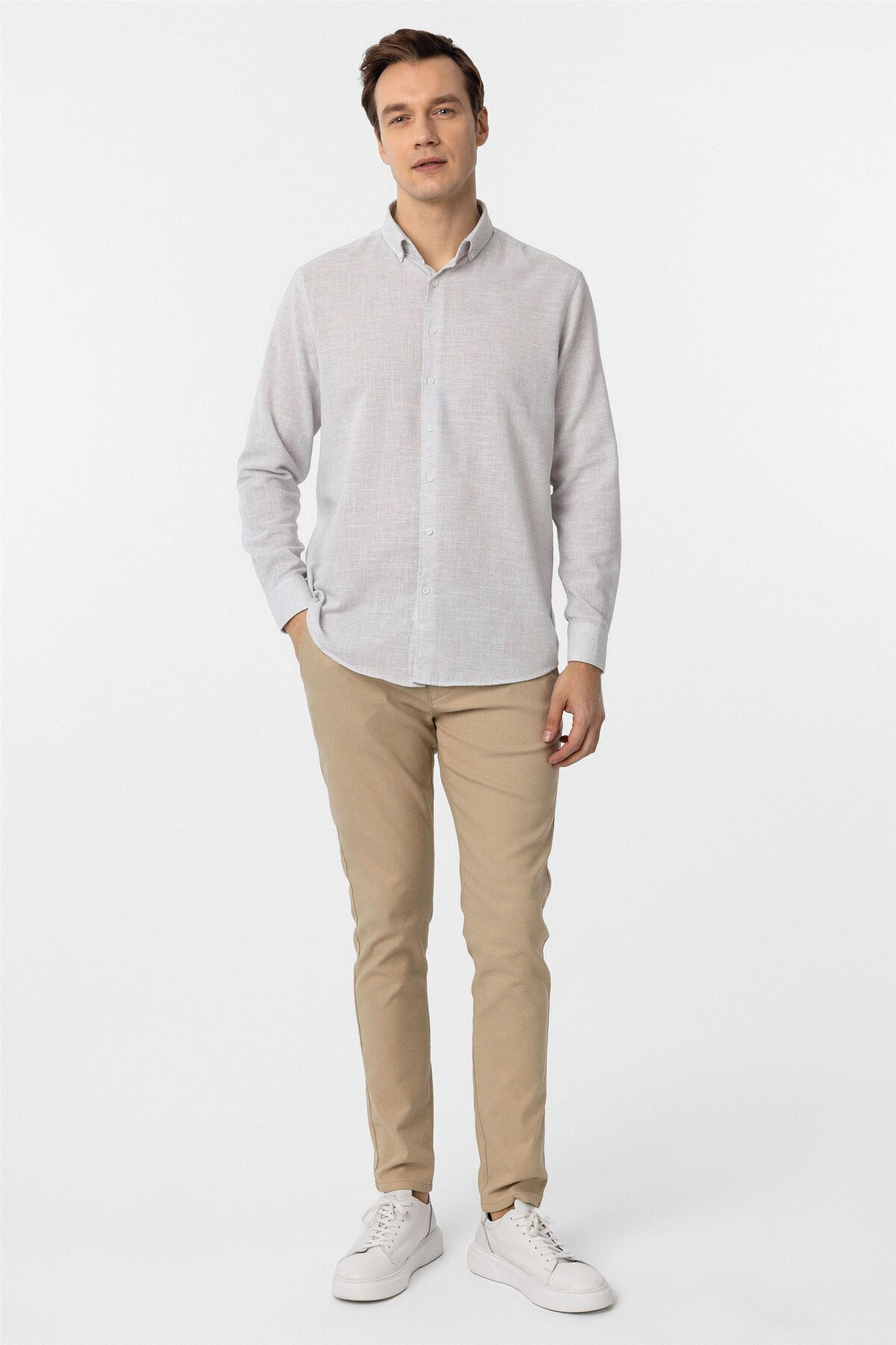 Süvari Köşeli Manşet Regular Desenli Gömlek