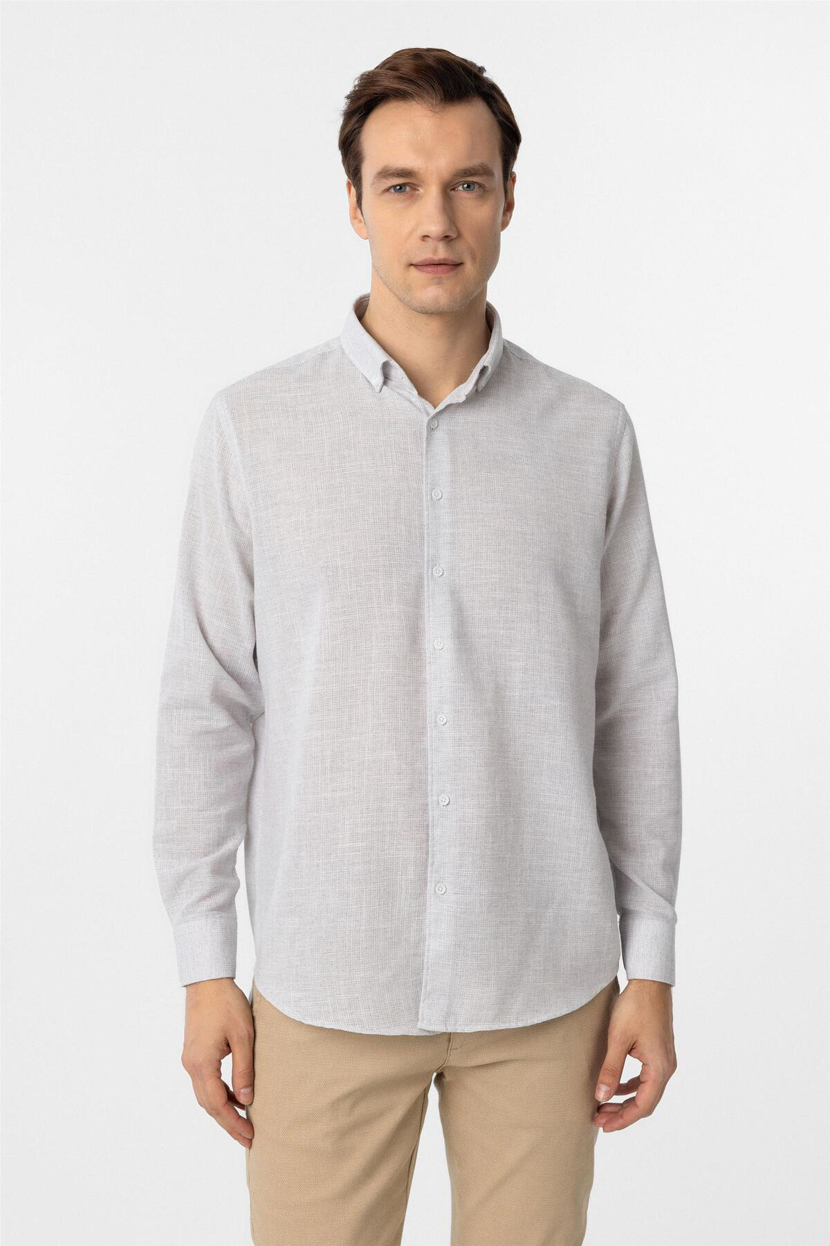 Süvari Köşeli Manşet Regular Desenli Gömlek